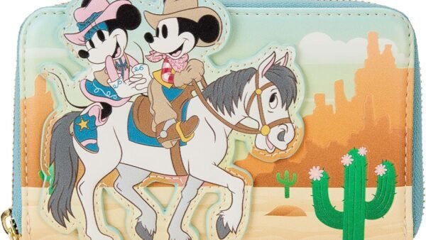 Disney by Loungefly Porte-Monnaie Western Mickey et Minnie, Noir, Standard, Portefeuille zippé