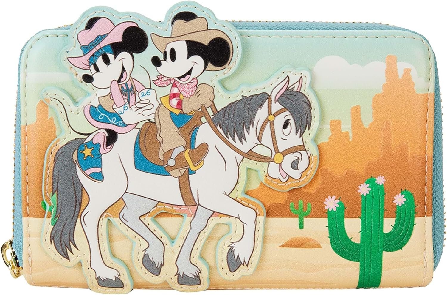 Disney by Loungefly Porte-Monnaie Western Mickey et Minnie, Noir, Standard, Portefeuille zippé