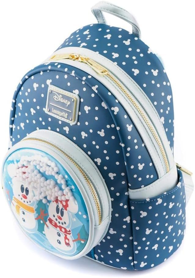 Mochila Loungefly Mickey Minnie Snowman Disney 26cm