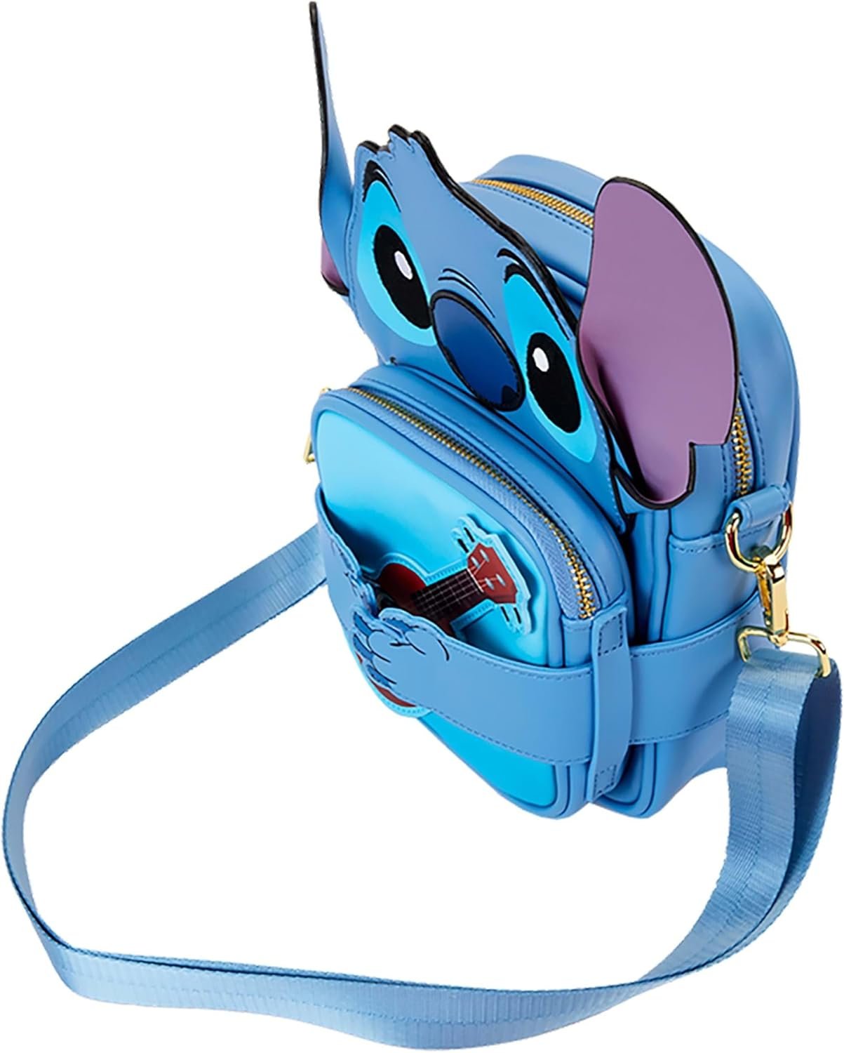 Loungefly Disney Stitch Sac à bandoulière avec porte-monnaie Motif ukulélé Bleu