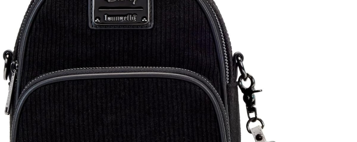 Loungefly Disney 100 Mickey Mouse Classic Sac à bandoulière convertible en velours côtelé, noir, One Size