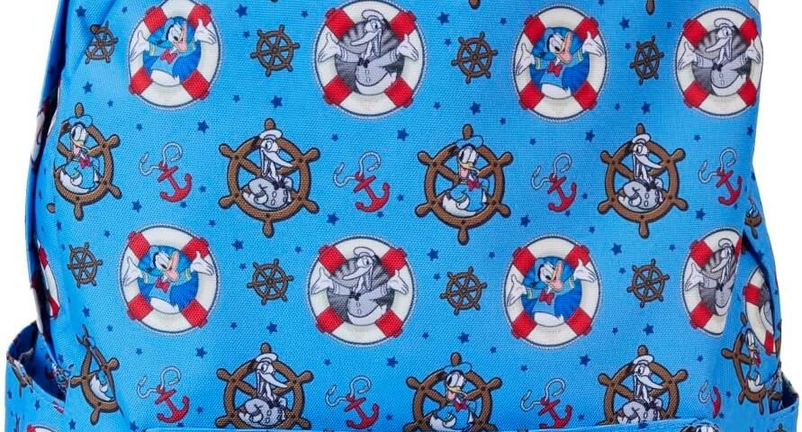Loungefly Disney Donald Duck AOP 90th Anniversary Sac à dos en nylon pour enfant Multicolore, bleu, taille unique
