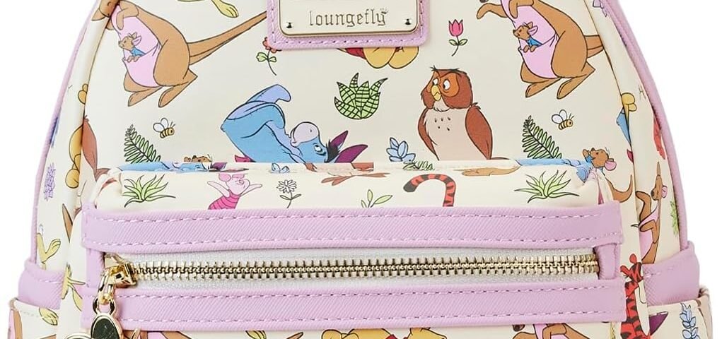 Loungefly Disney Winnie l'ourson Friends AOP Mini sac à dos portefeuille