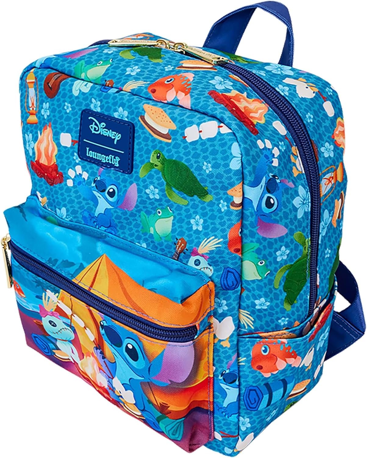 Mini sac à dos Loungefly Disney Stitch Camping Cuties AOP