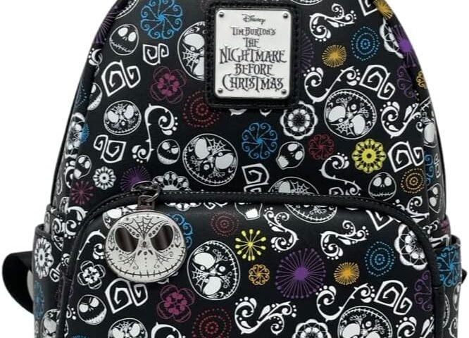 Loungefly Disney NBC Sugar Skull Glow in the Dark AOP
