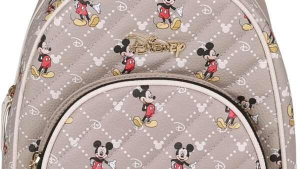 DISNEY Mickey Mouse Sac à dos en cuir beige, petit format 29x22x11 cm