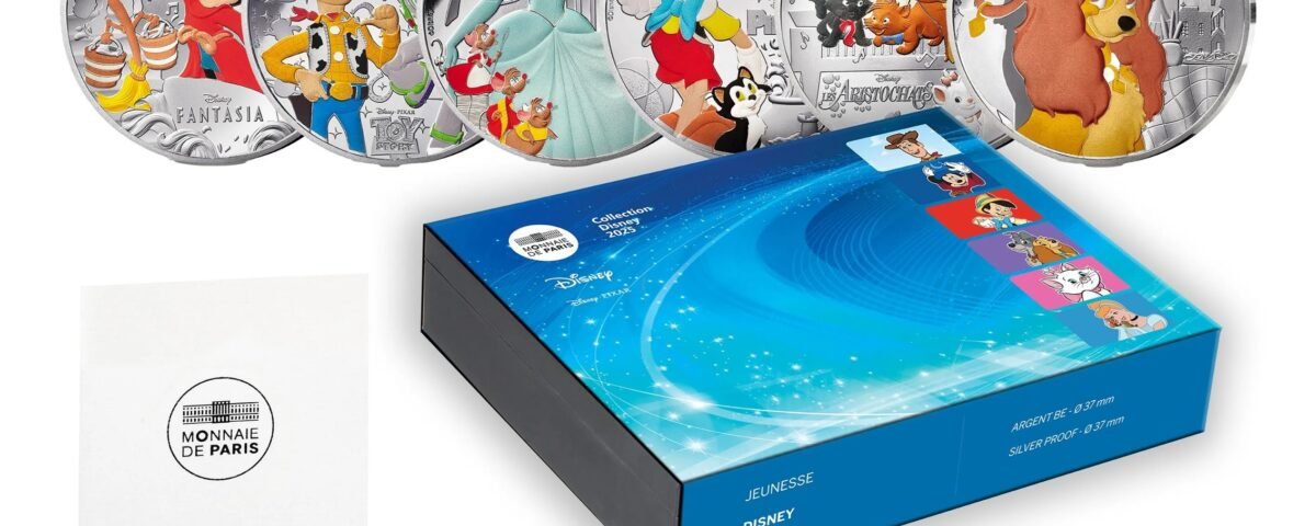 LOT.EUR07.Proof .2025.10041402250000 10 E France 2025 Proof silver Disney classics 6 coins lot with the collector box zoom