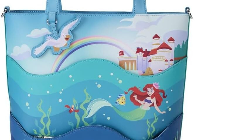 Loungefly Tote Bags Disney La Petite Sirène 35ème Anniversaire Life Is The Bubbles Sac fourre-tout PU Bleu, bleu