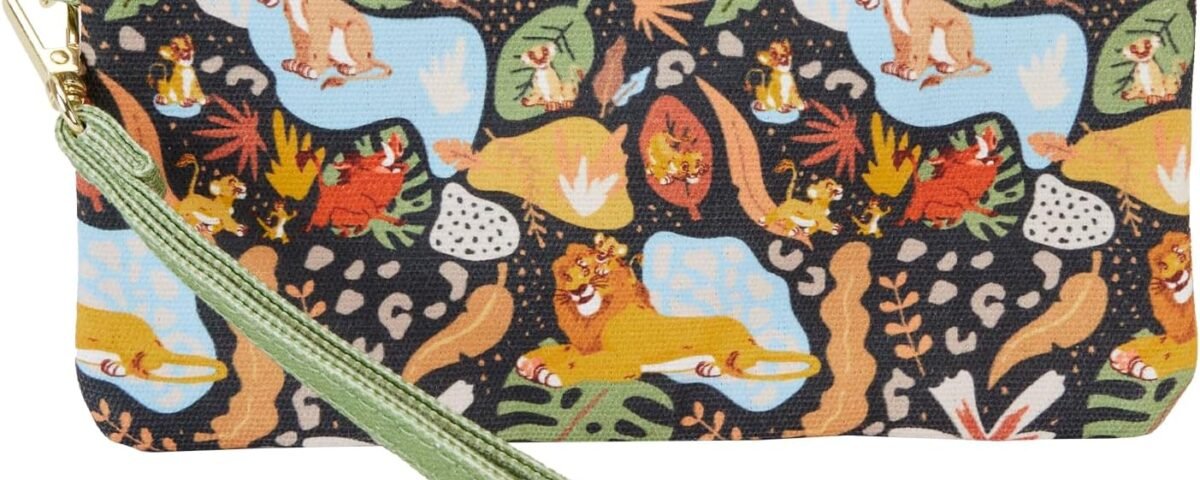 Loungefly Disney Pochette zippée sur toile Motif 30e anniversaire de mariage Le Roi Lion, multicolore