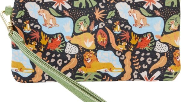 Loungefly Disney Pochette zippée sur toile Motif 30e anniversaire de mariage Le Roi Lion, multicolore