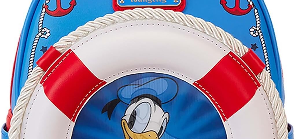 Loungefly Disney Donald Duck Mini sac à dos lenticulaire 90ème anniversaire, bleu, Small, Moderne