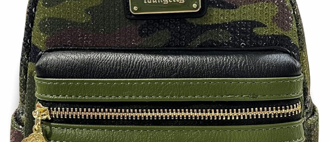 Loungefly GT Exclusive Disney Pixar Toy Story Army Men Camo Sequin Mini Backpack