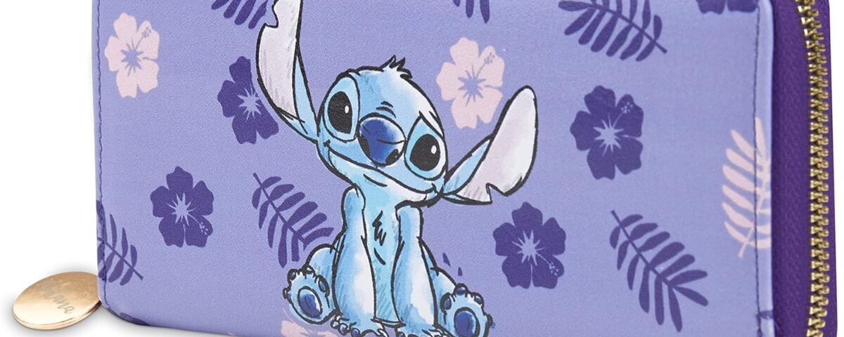 Disney Portefeuille Femme Stitch Porte Monnaie Idée Cadeau Femme, Violet, Taille Unique, Zippé, Violet, Taille Unique, Zippé