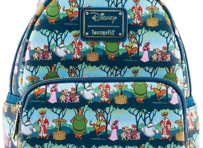 Loungefly Disney Robin Hood Sherwood All Over Print Womens Double Strap Shoulder Bag Purse