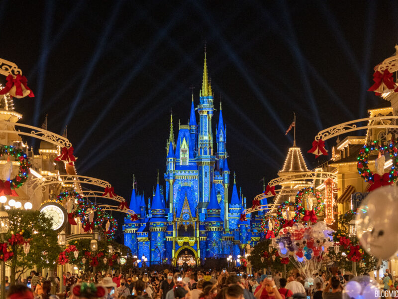 cinderella castle christmas holiday transformation projections 10