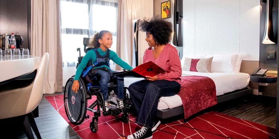 n039721 2028sep14 world accessibility at disneyland paris disney hotel new york marvel room girl wheelchair 16 9 tcm809 271001w960p1fjpg