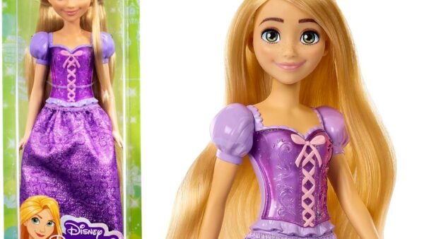 Mattel Disney Princesses Raiponce, Poupée Articulée Princesse , Inclus Une Tenue Du Film Scintillante, Couronne Diadème Et Accessoires De Poupée, Jouet pour Enfant de 3 ans et Plus, HLW10 HLW03