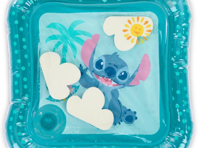 Bright Starts, Tapis d'Eau Disney Baby Stitch Water Mat, Activités à Plat Ventre, Jouets Flottants, Facile à Nettoyer, Pour Nouveau-nés et Plus