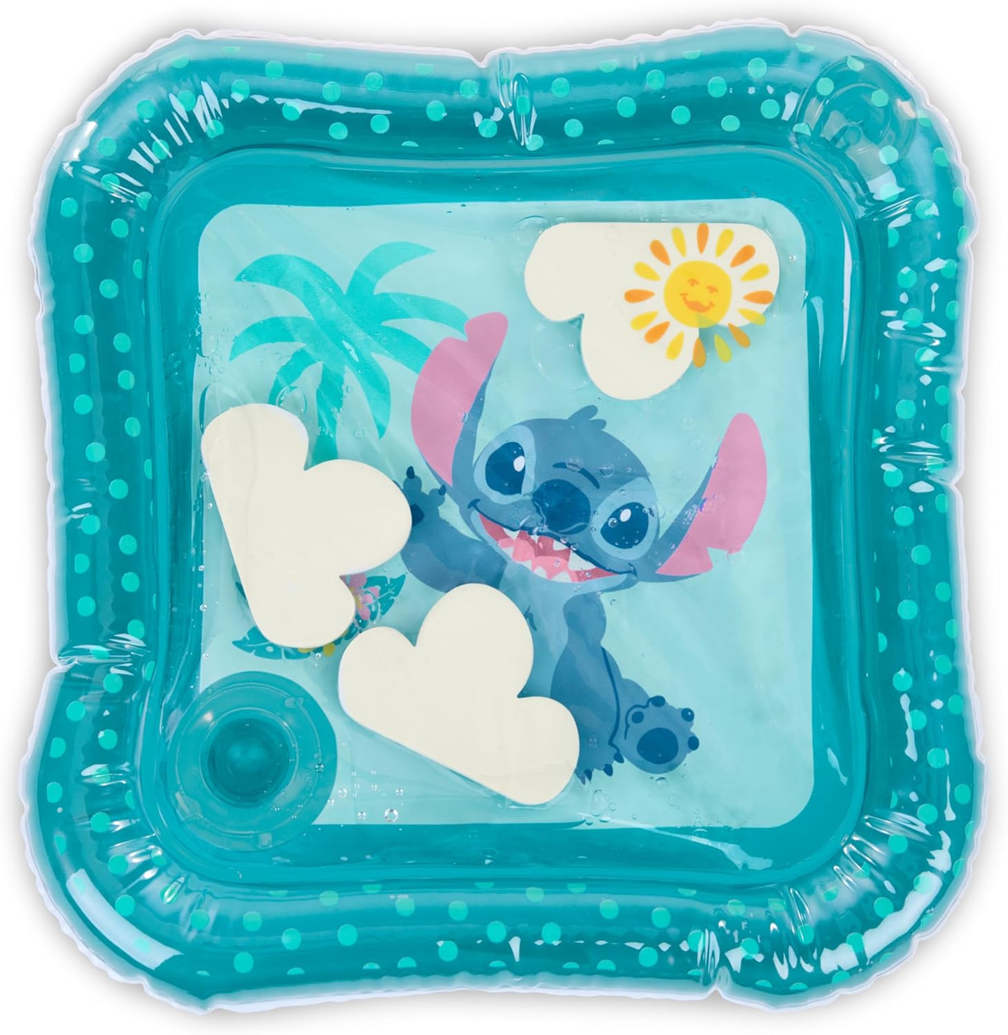 Bright Starts, Tapis d'Eau Disney Baby Stitch Water Mat, Activités à Plat Ventre, Jouets Flottants, Facile à Nettoyer, Pour Nouveau-nés et Plus