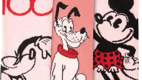 Disney Minnie Mouse Lot de 3 paires de chaussettes pour femme Rose