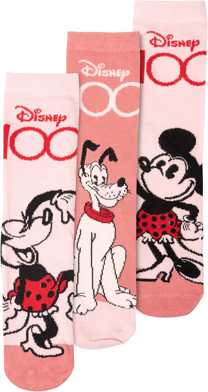 Disney Minnie Mouse Lot de 3 paires de chaussettes pour femme Rose