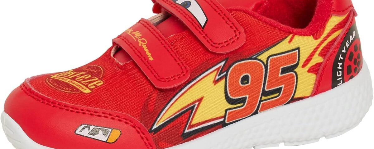 Disney Cars Baskets pour garçon Lightning McQueen Chaussures de sport faciles à fixer