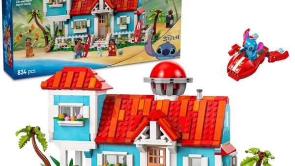 LEGO ǀ Disney La Maison sur la Plage de Lilo et Stitch - Jeu de Construction avec 6 Chambres, observatoire, Vaisseau et 5 minifigurines - Cadeau d'anniversaire pour Filles et garçons dès 9 Ans 43268