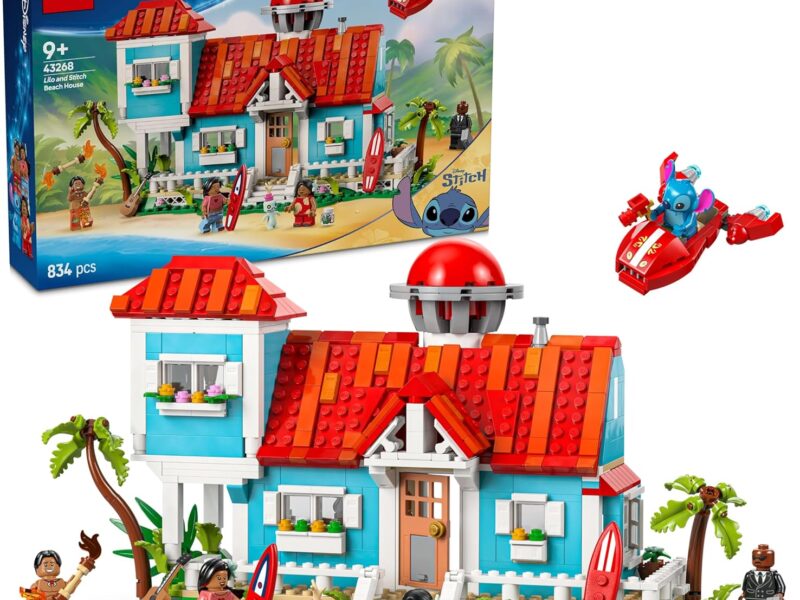LEGO ǀ Disney La Maison sur la Plage de Lilo et Stitch - Jeu de Construction avec 6 Chambres, observatoire, Vaisseau et 5 minifigurines - Cadeau d'anniversaire pour Filles et garçons dès 9 Ans 43268