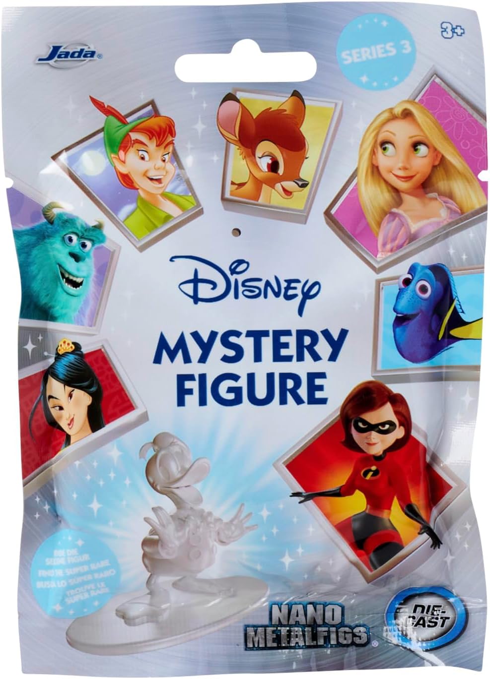 Jada Toys Figurine Disney (1 Figurine Mystery dans Un Pack Aveugle) – 1 Figurine à Collectionner Surprise composée de 12 Figurines Disney, Figurine Nano en métal (Environ 4 cm) pour Enfants et Fans à