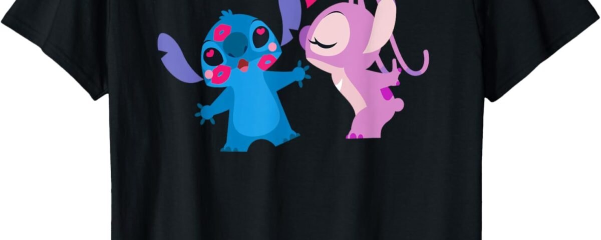 Disney Stitch and Angel Valentine’s Day Kisses T-Shirt