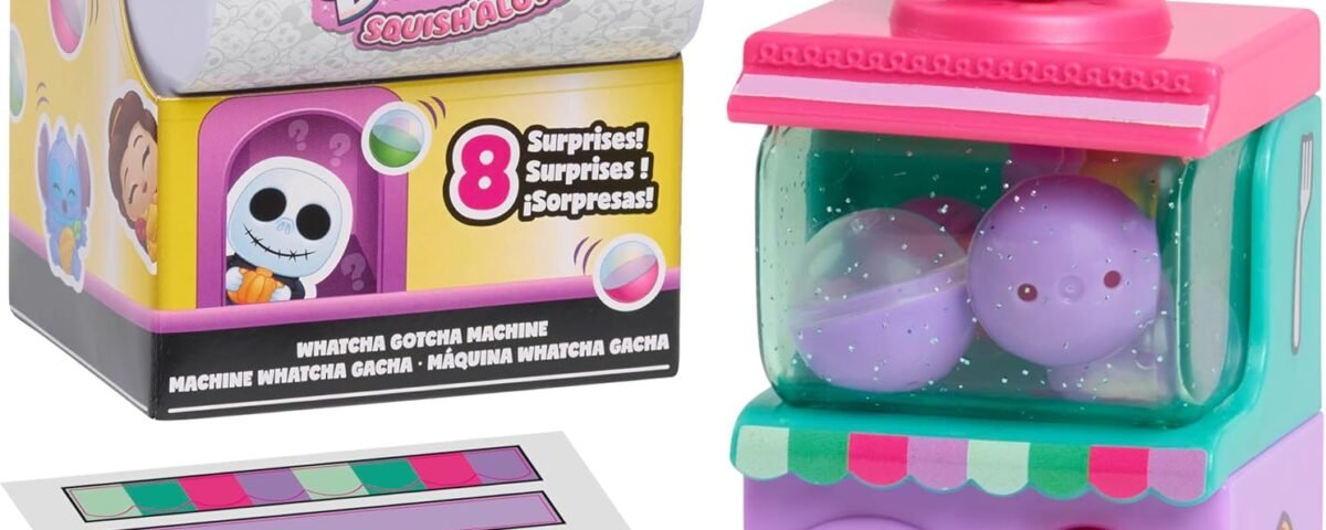 Just Play Disney Doorables Squish’Alots Whatcha Gotcha Machines, 6 Surprises Inside, Collectible Figurines, Kids Toys for Ages 5 Up by