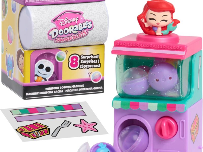 Just Play Disney Doorables Squish’Alots Whatcha Gotcha Machines, 6 Surprises Inside, Collectible Figurines, Kids Toys for Ages 5 Up by