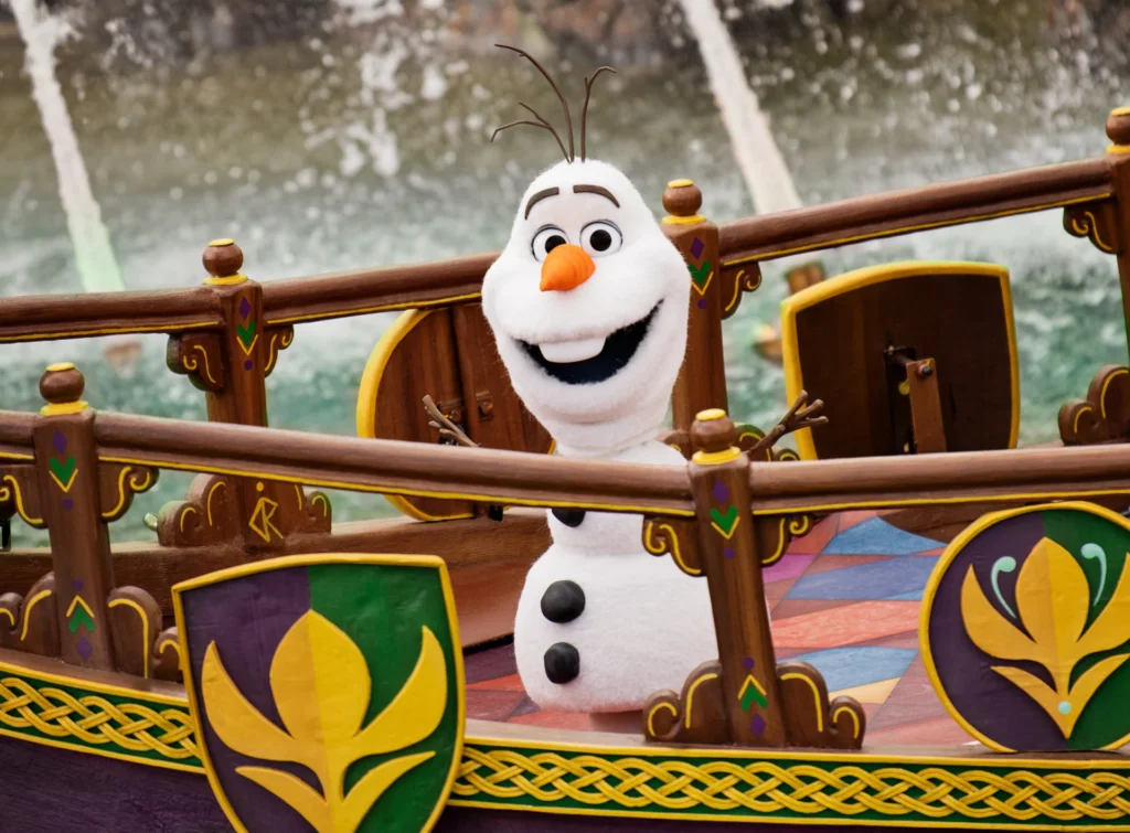 Disneyland Paris Disney Adventure World World Of Frozen Olaf robotic character in A Celebration in Arendelle Vertical 1