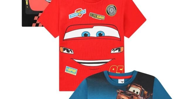 Disney Lot de 3 t-shirts pour enfants Cars