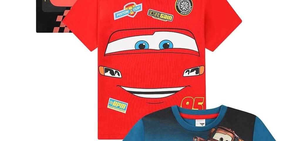 Disney Lot de 3 t-shirts pour enfants Cars