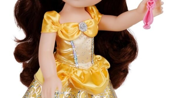 Disney Princesse - Poupée 38cm Belle - Licence Officielle Disney - Collection Mon Amie Princesse - Robe Effets Argentés Et Brosse Incluse - Poupée à Collectionner - Cadeau Enfants Dès 3 Ans