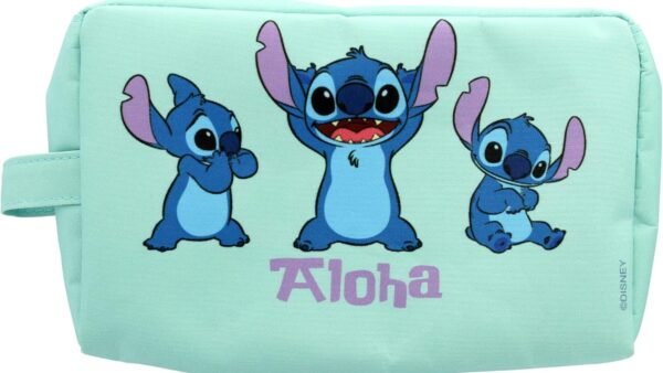 DISNEY STITCH - Trousse de Toilette Aloha Lilo & Stitch - Format Médium - Idéal Rangement et Voyage - pour Enfant, Adolescent, Adulte - Bleu - Produit Officiel