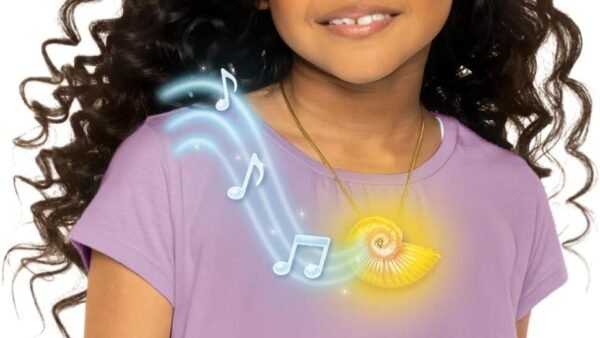 Disney La Petite Sirène - Collier Coquillage Lumineux et Musical pour Enfants - Licence Officielle Disney - Réplique Magique - Colliers pour enfants - Adapté Aux Enfants Dès 3 Ans