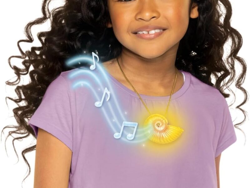 Disney La Petite Sirène - Collier Coquillage Lumineux et Musical pour Enfants - Licence Officielle Disney - Réplique Magique - Colliers pour enfants - Adapté Aux Enfants Dès 3 Ans