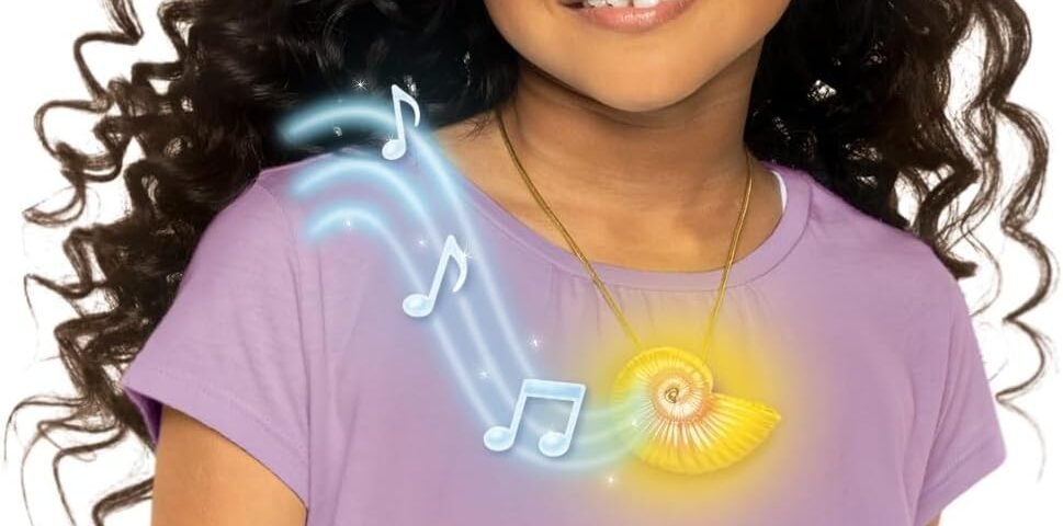 Disney La Petite Sirène - Collier Coquillage Lumineux et Musical pour Enfants - Licence Officielle Disney - Réplique Magique - Colliers pour enfants - Adapté Aux Enfants Dès 3 Ans