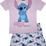 Disney Lilo & Stitch Pyjama Court 100% Coton Peigné pour Femme