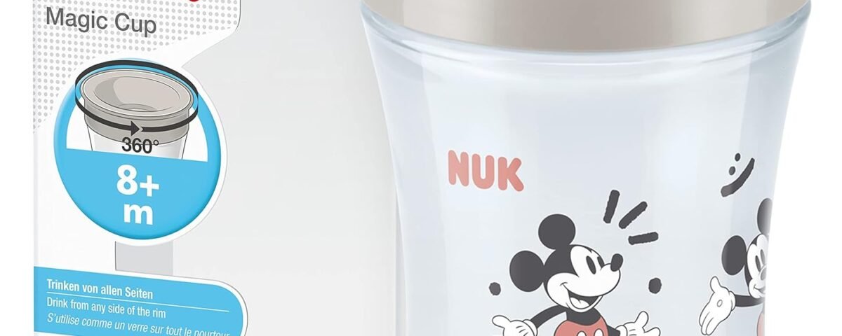 NUK Tasse d’Apprentissage Magic Cup | Bordure 360° antifuites | 8+ mois | sans BPA | 230 ml | Disney Mickey Mouse