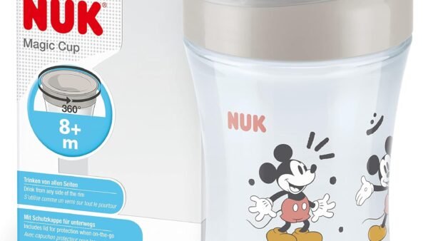 NUK Tasse d’Apprentissage Magic Cup | Bordure 360° antifuites | 8+ mois | sans BPA | 230 ml | Disney Mickey Mouse