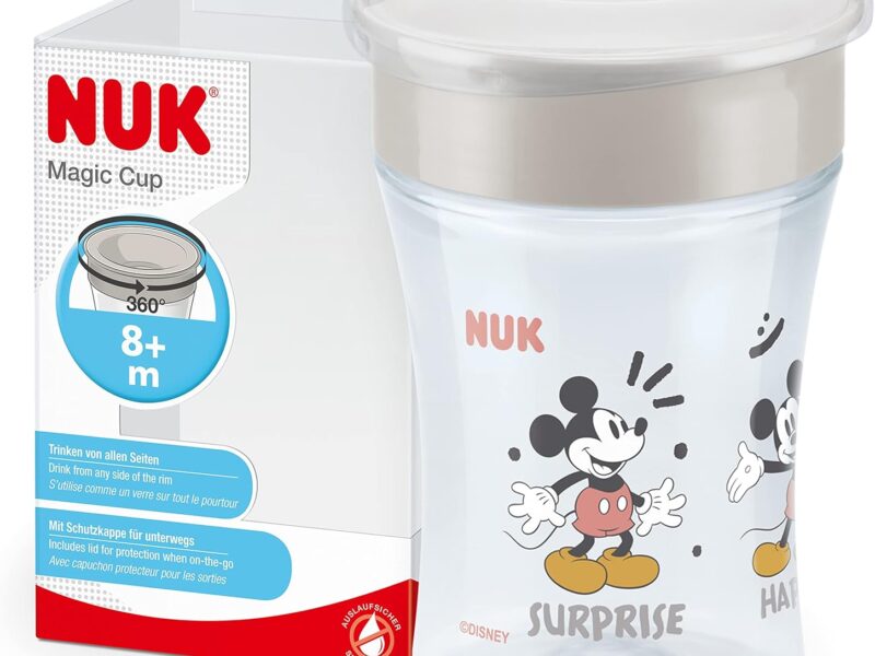 NUK Tasse d’Apprentissage Magic Cup | Bordure 360° antifuites | 8+ mois | sans BPA | 230 ml | Disney Mickey Mouse