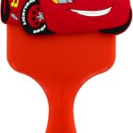 DISNEY Pixar - Brosse à cheveux silicone 3D Flash McQueen - CARS - Tous types de cheveux - Produit Officiel Disney