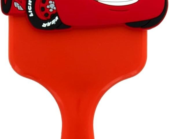 DISNEY Pixar - Brosse à cheveux silicone 3D Flash McQueen - CARS - Tous types de cheveux - Produit Officiel Disney