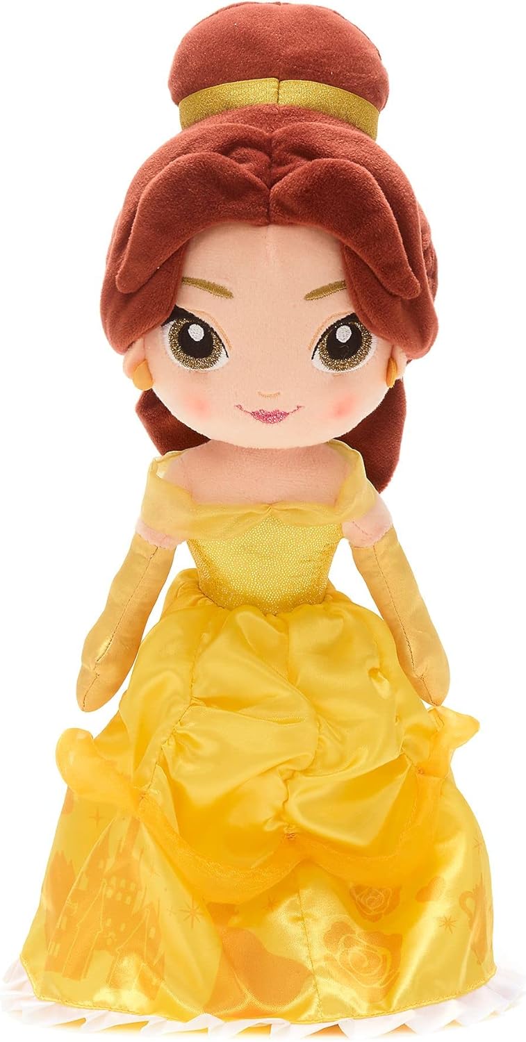 Disney Store Poupée de Chiffon Belle, La Belle et la Bête, 36 cm, Peluche câlin Personnage avec Robe Iconique, Coiffure Classique et détails brodés