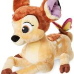 Disney Store Officiel Peluche Moyenne Bambi, 28 cm, Figure Douce avec Papillon 3D sur la Queue et Détails Brodés, pour Enfants Dès la Naissance