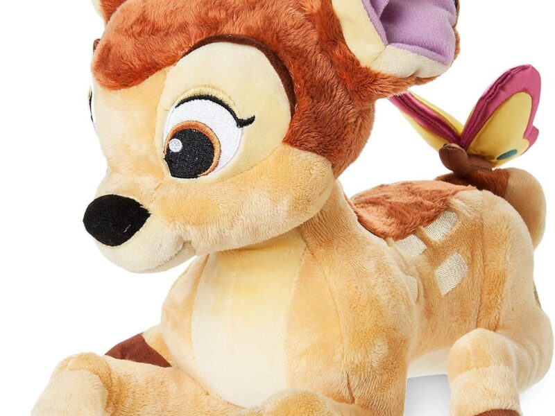 Disney Store Officiel Peluche Moyenne Bambi, 28 cm, Figure Douce avec Papillon 3D sur la Queue et Détails Brodés, pour Enfants Dès la Naissance