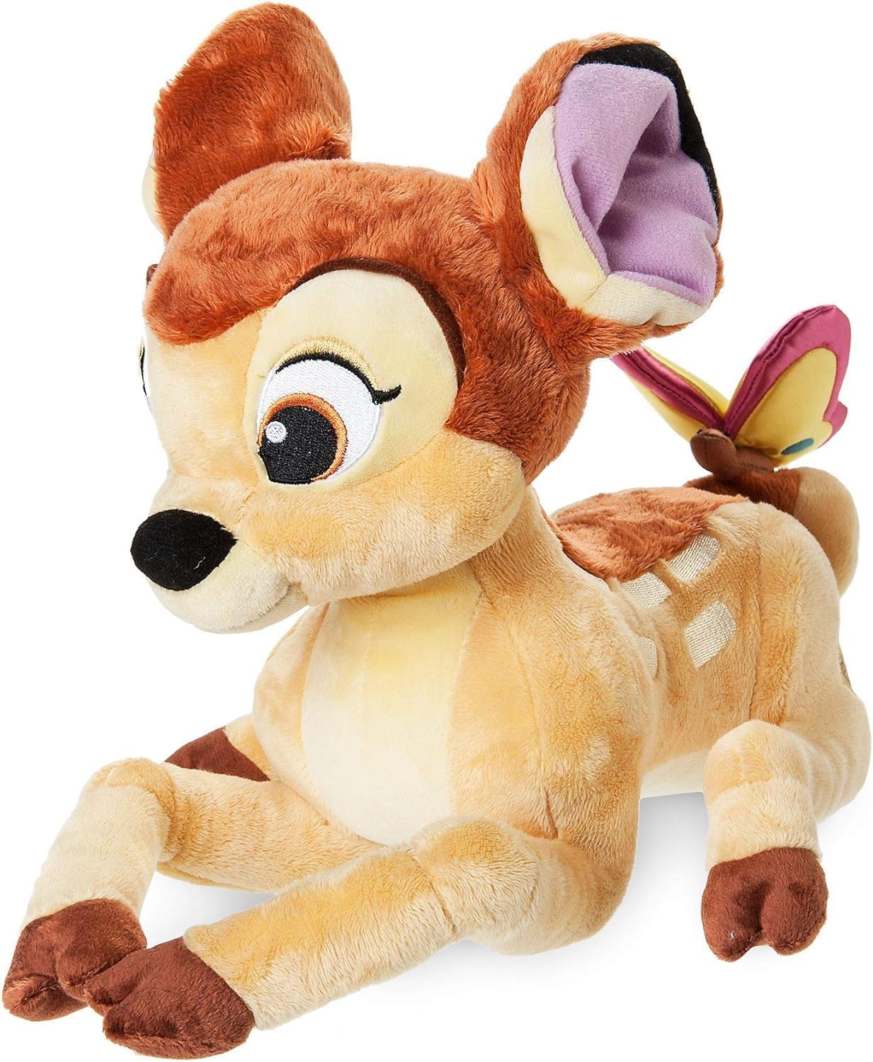 Disney Store Officiel Peluche Moyenne Bambi, 28 cm, Figure Douce avec Papillon 3D sur la Queue et Détails Brodés, pour Enfants Dès la Naissance
